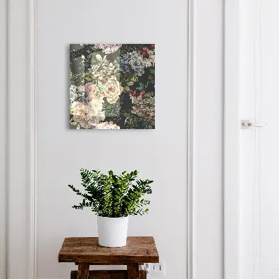 Wall-mounted key box with floral pattern