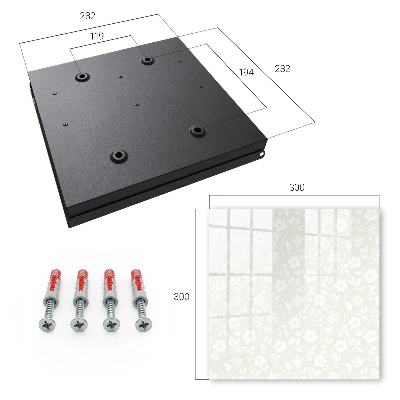Wall-mounted key box with floral pattern