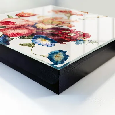 Key box for wall with colorful flowers design