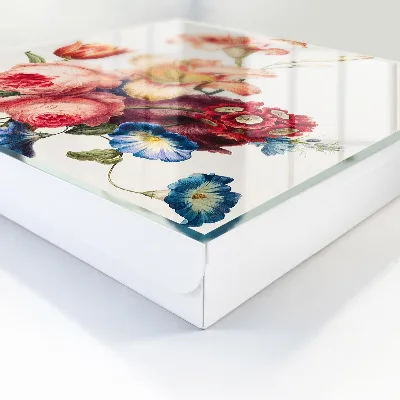 Key box for wall with colorful flowers design