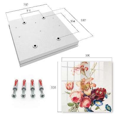 Key box for wall with colorful flowers design