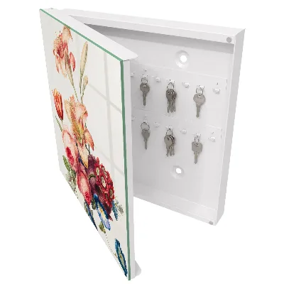Colorful flowers Key box for wall