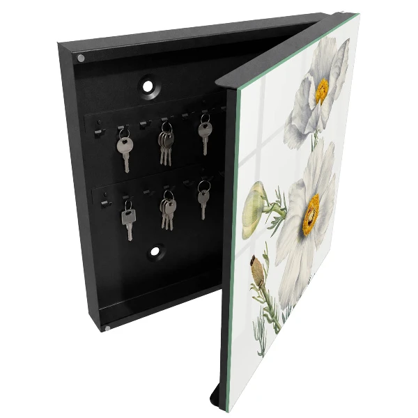 Wall mounted key box with nature floral design