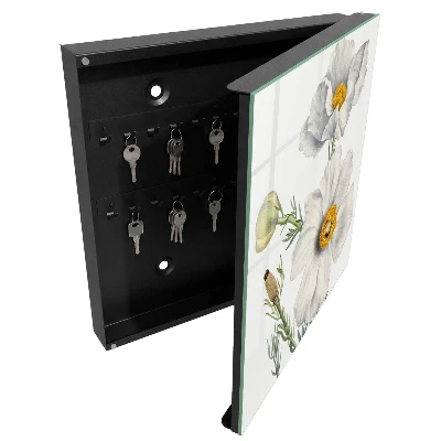 Wall mounted key box with nature floral design