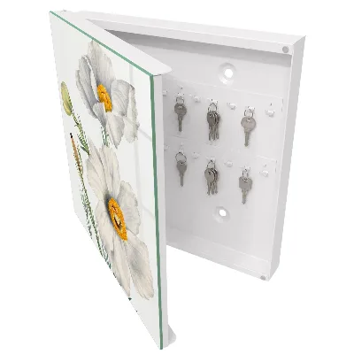 Wall mounted key box with nature floral design