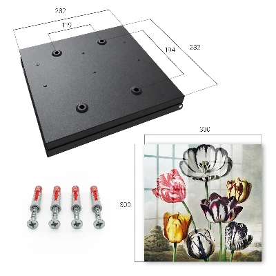 Retro tulips Wall mounted key box