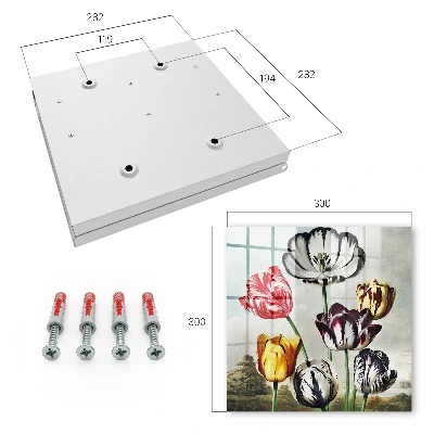 Wall mounted key box with retro tulip design