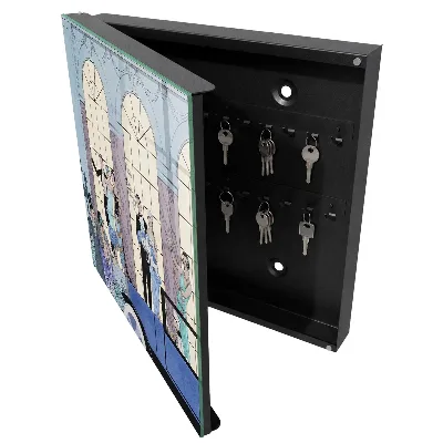 Key cabinet in blue party