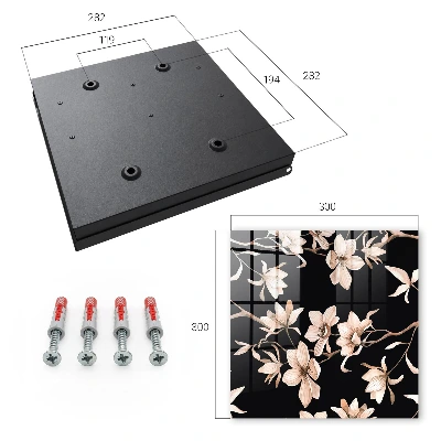 Wall mounted key box with cream flower design