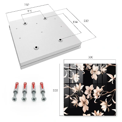 Cream flowers Wall mounted key box