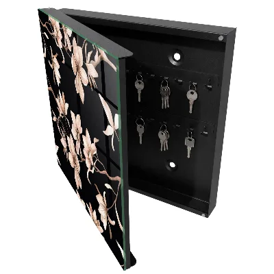 Cream flowers Wall mounted key box