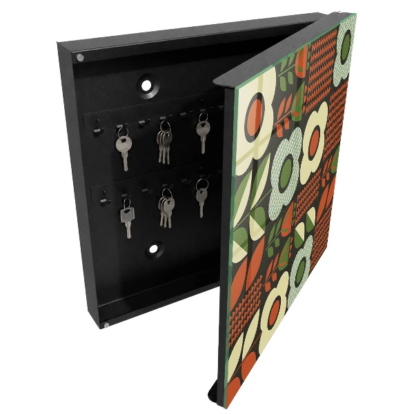 Cheerful flowers Wall mounted key box