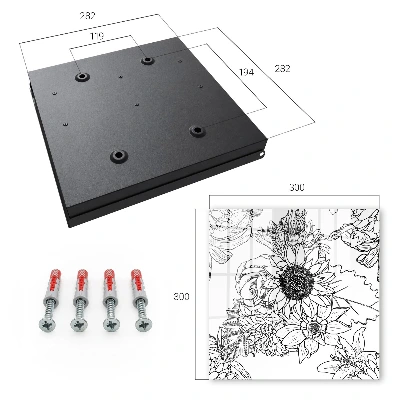 Black and white flowers Key cabinet