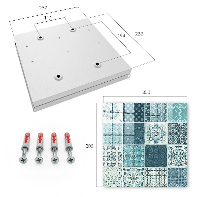 Key cabinet with a retro mosaic design