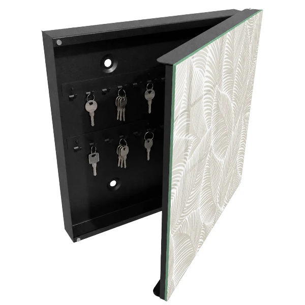 Wall-mounted key box calm leaves design