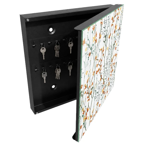 Floral pattern key box wall mounted storage cabinet