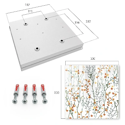 Floral pattern key box wall mounted storage cabinet