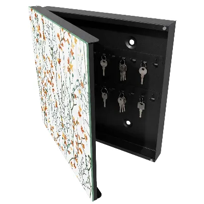 Floral pattern key box wall mounted storage cabinet