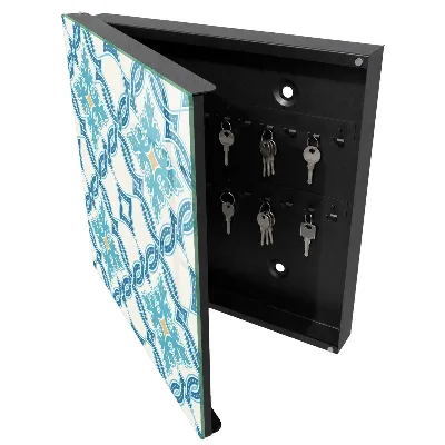 Decorative mosaic wall-mounted key box 