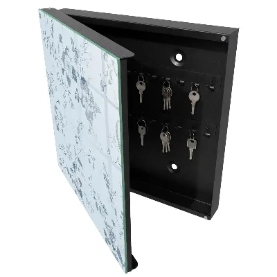 Botanical floral key cabinet with botanical flower design