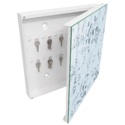 Botanical floral key cabinet with botanical flower design