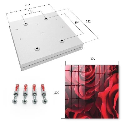 Red roses Wall mounted key box