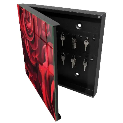 Red roses Wall mounted key box