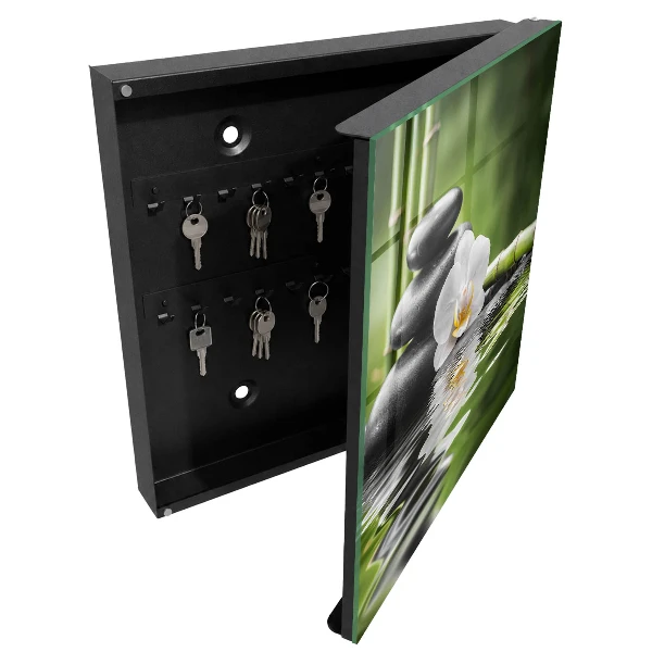 Zen orchid key box for wall wall-mounted storage cabinet with a Zen orchid design