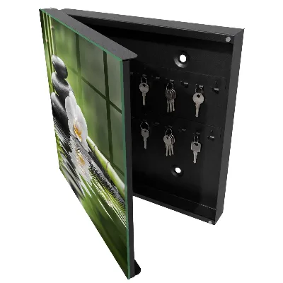 Zen orchid key box for wall wall-mounted storage cabinet with a Zen orchid design