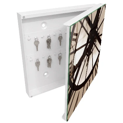 Wall-mounted key box in an industrial style