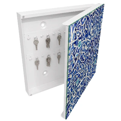 Blue arabesque Wall mounted key box