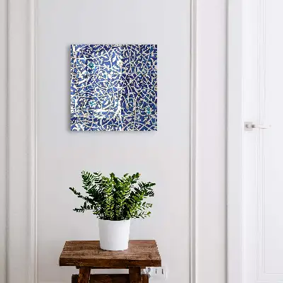 Blue arabesque Wall mounted key box