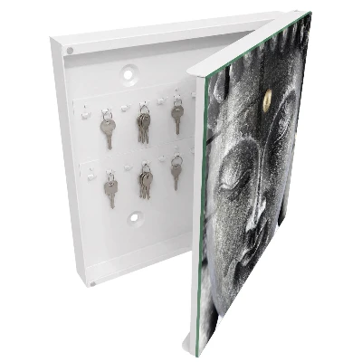 Wall mounted key box with zen portrait design