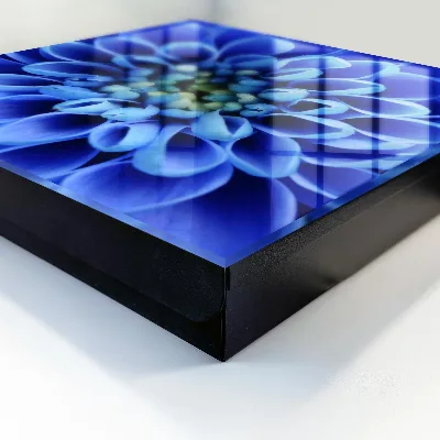 Wall mounted key box with blue flower design