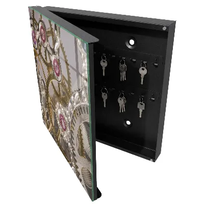 Wall-mounted key box with a mechanical design