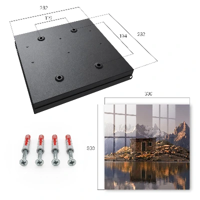 Wall-mounted key box with Mountain peace design