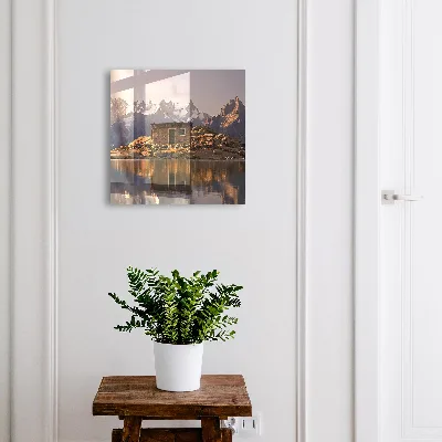 Wall-mounted key box with Mountain peace design