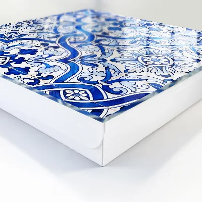 Decorative tile wall-mounted key box with decorative tile design