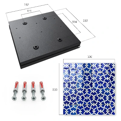 Geometric wall mounted key box with geometric tile design