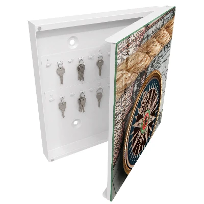 Wall mounted key box travel map design
