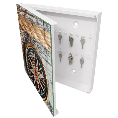Travel map Key box for wall