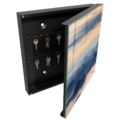 Key cabinet with mountain landscape print