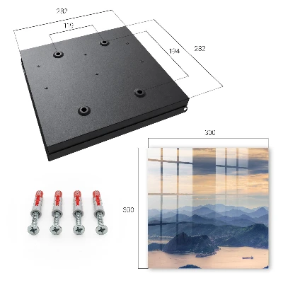 Key cabinet with mountain landscape print