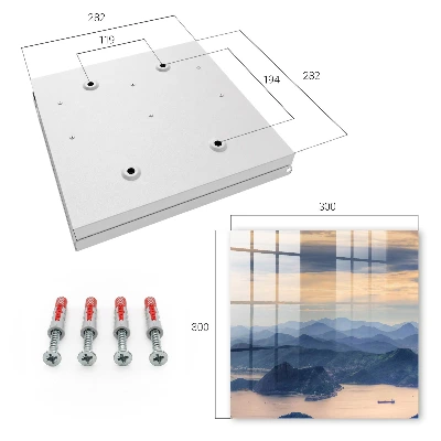 Key cabinet with mountain landscape print