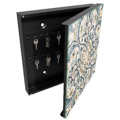 Turquoise ornament Key box for wall