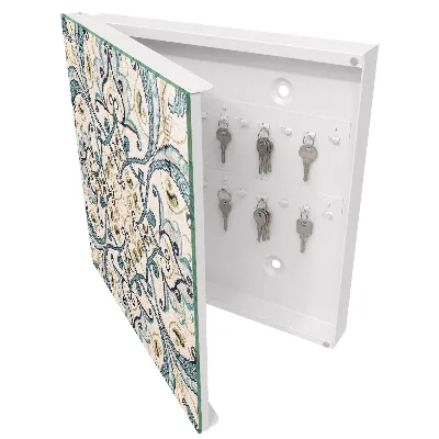 Turquoise ornament Key box for wall