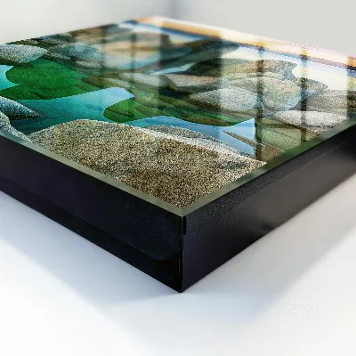 Wall-mounted key box with Mountain Peace design