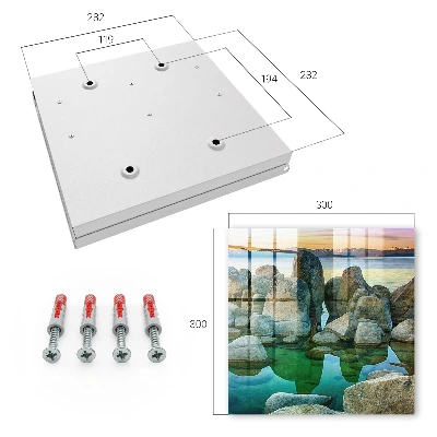 Wall-mounted key box with Mountain Peace design