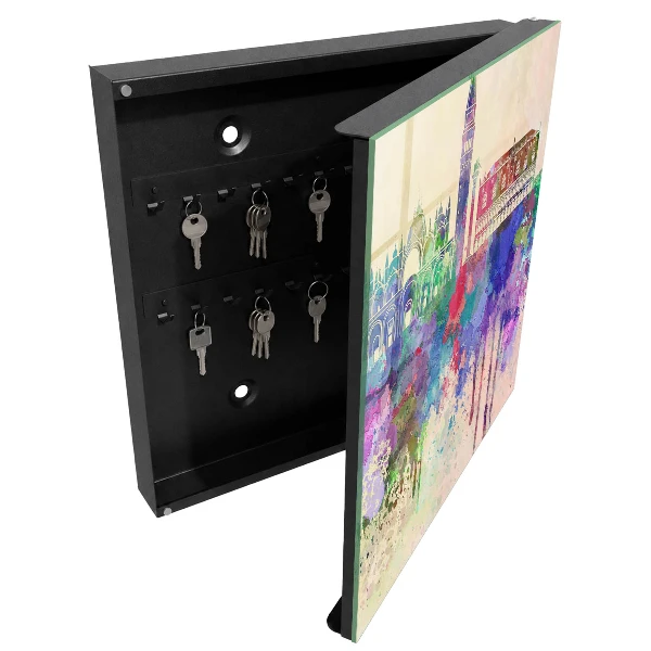 City watercolor Key cabinet