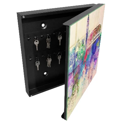 City watercolor Key cabinet